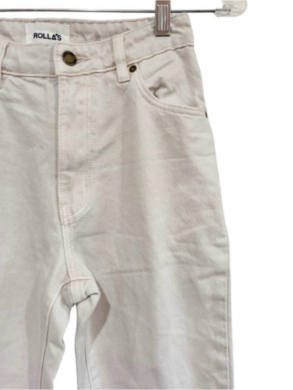 ROLLA'S High Rise Straight Jeans Cream - Picture 8 of 8